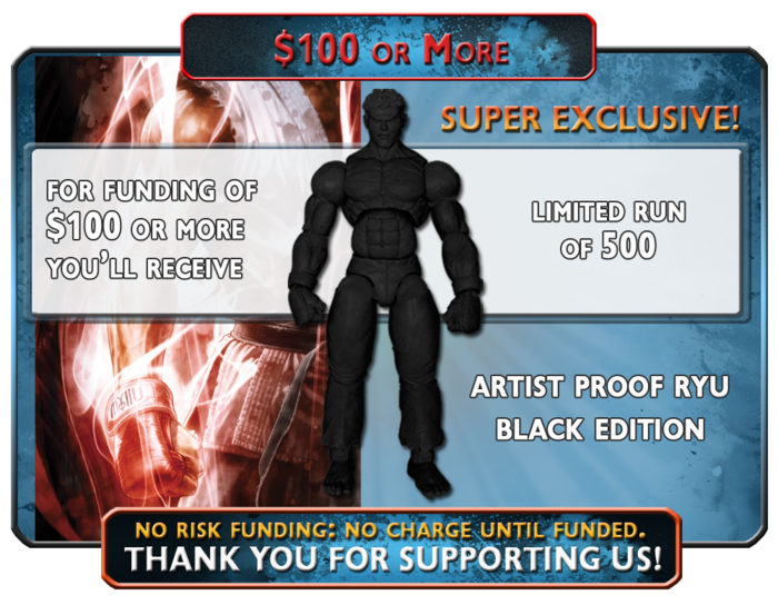 While supplies last, Capo Toys Super Kickstarter Exclusive, Artist Proof Ryu Black Limited Edition 500