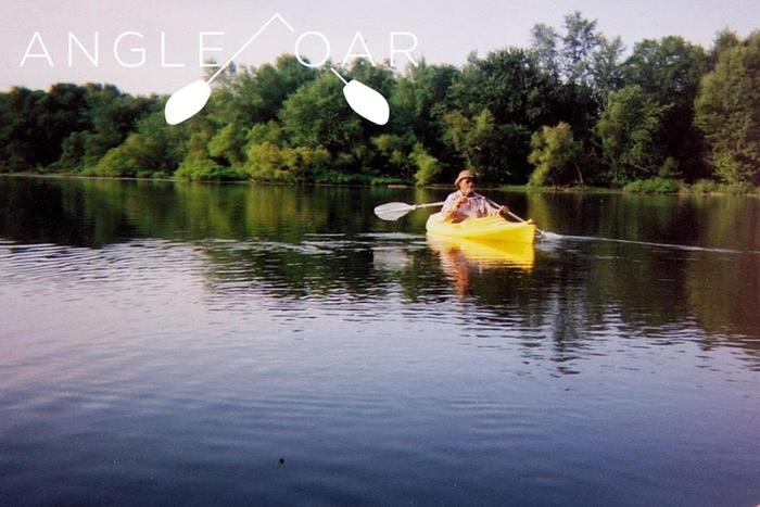 Jim with the original Angle Oar prototype.