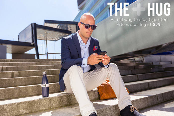 The Hug sensor links with a companion iOS app to coach you towards optimal hydration. Stylish outfits not included (maybe for v2.0?).