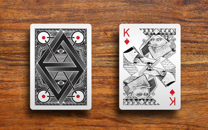 card back and king of diamonds