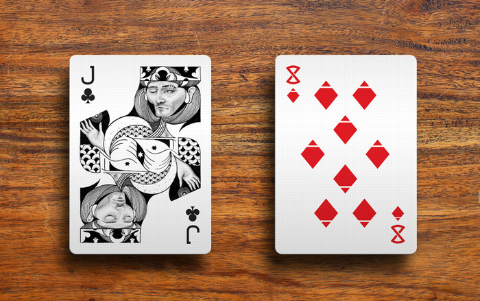 jack of clubs and eight of diamonds