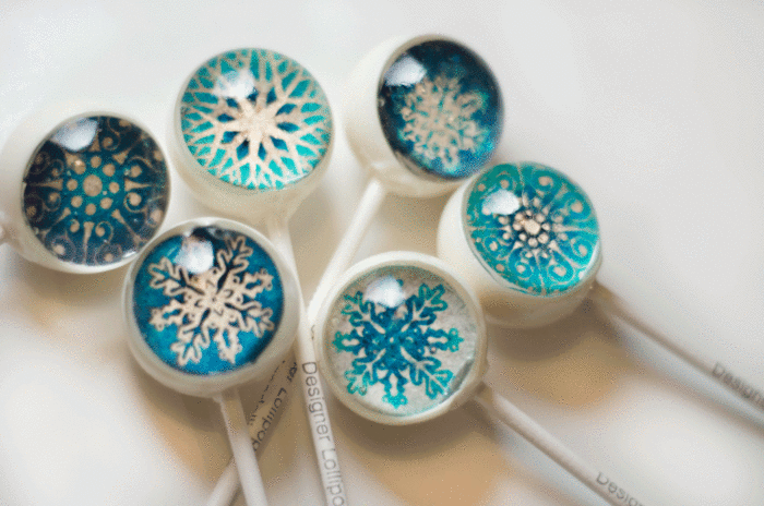 Metallic Snowflake Lollipops by Designer Lollipop