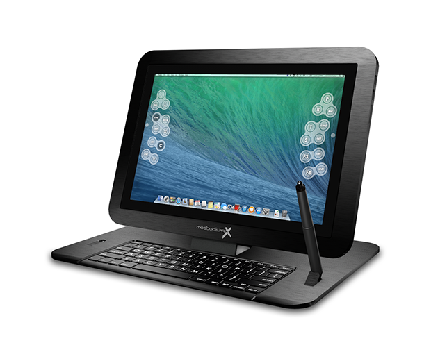 Modbook Pro X mounted on detachable Keyboard Stand