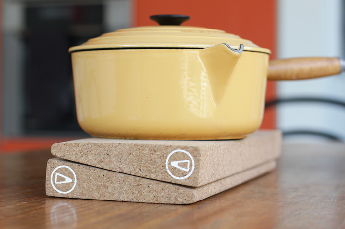 CorkNet used as a trivet for hot pans.