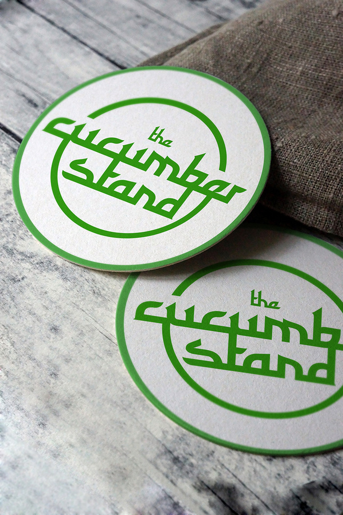 "The Cucumber Stand" Coaster - It is hand made/ letter pressed.