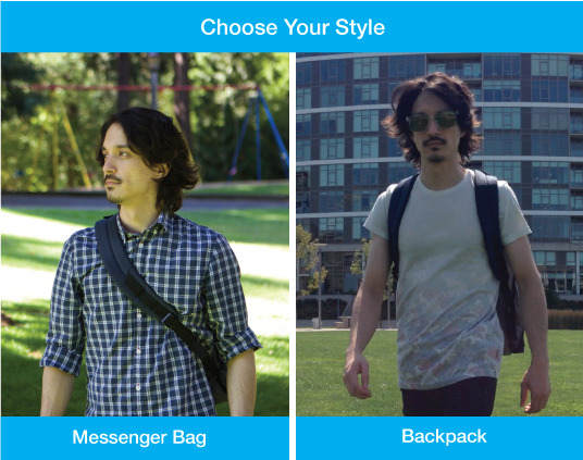 Our detachable straps lets you easily change from messenger bag to backpack.