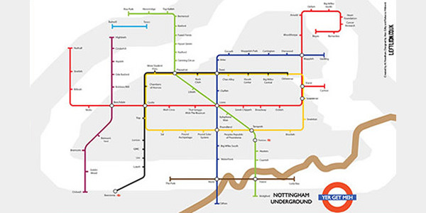 £30 - LeftLion 'Nottingham Underground' Tea Towel
