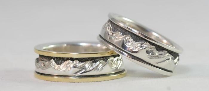 rings made by Dan Kline of a popular design by Ouray Silversmiths