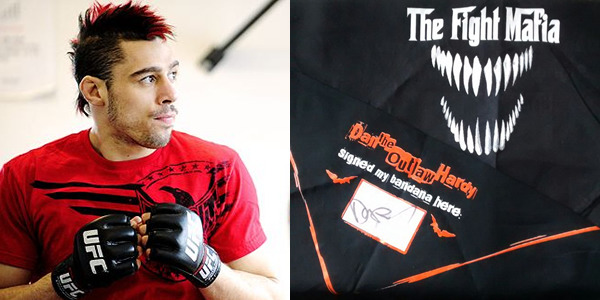 £65 - A signed banadana from UFC MMA fighter Dan Hardy