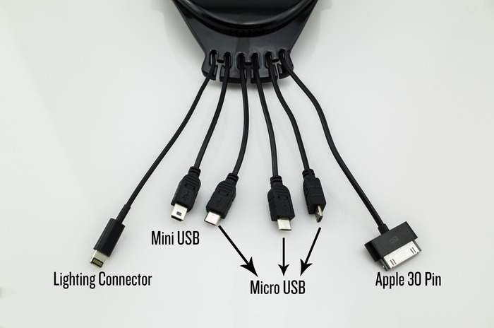 6 Charging Cables on the back