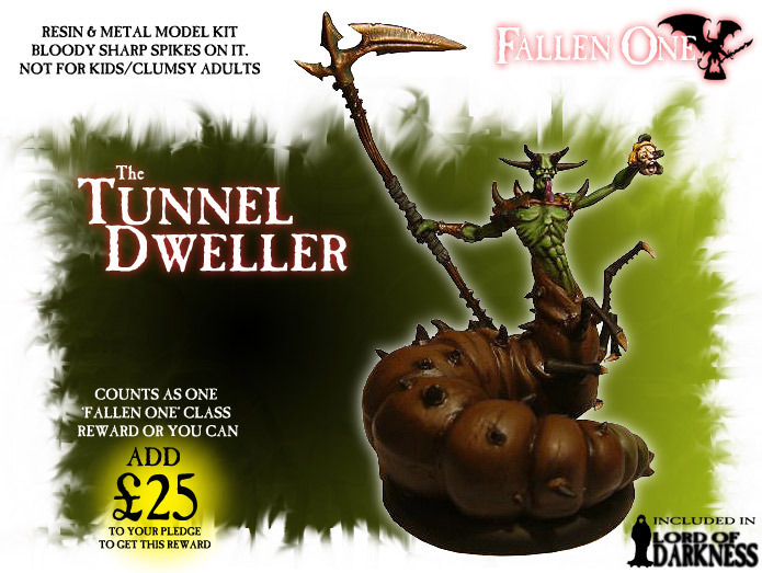 The poor, blighted Tunnel Dweller, as insane as it looks. Worshipped as a Living God by the Dark Brethren of the cult known as the Tunnel Guard... Included in the Lord Of Darkness pledge.