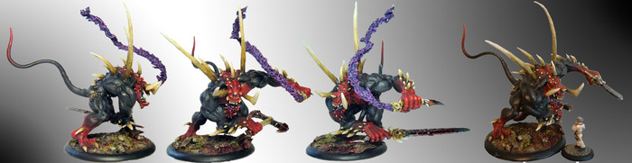 NL2 is a big demon, a perfect centerpiece for your fantasy demon army. Shown against 28mm Dr Frankenmuller for size.