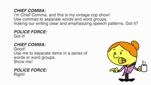 punctuate this an animated musical all about punctuation by when do you use commas