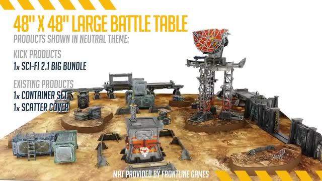TinkerTurf Sci-Fi Terrain: Perimeter Gate Set - Modular Guard Towers, Easy Assembly, Full Color