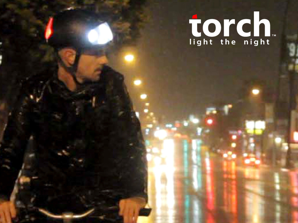 Torch-bicycle helmet with integrated lights's video poster