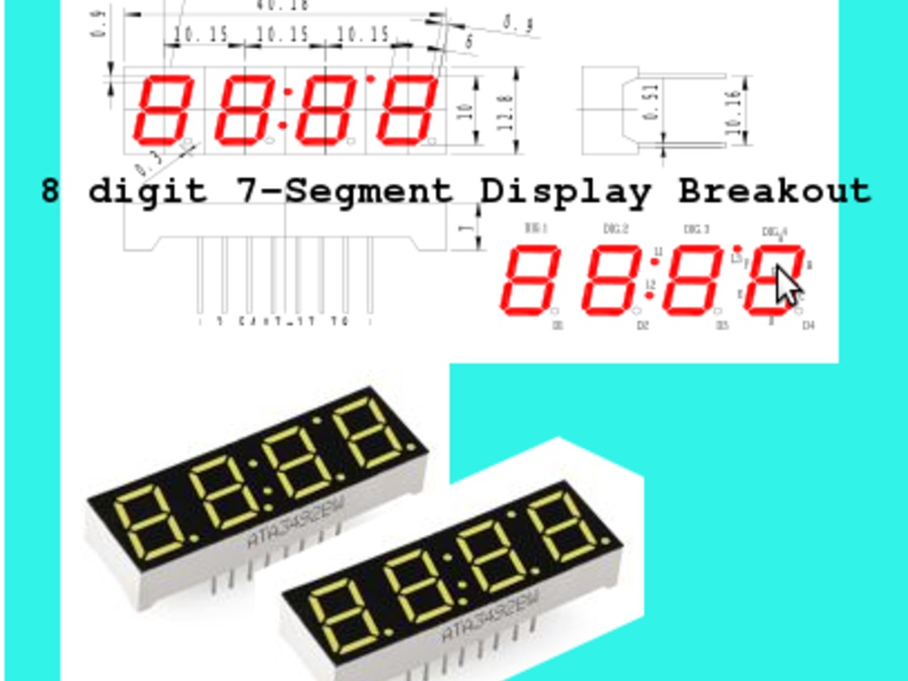 8 Digit 7-Segment Breakout Board (Arduino or MCU with I2C)'s video poster