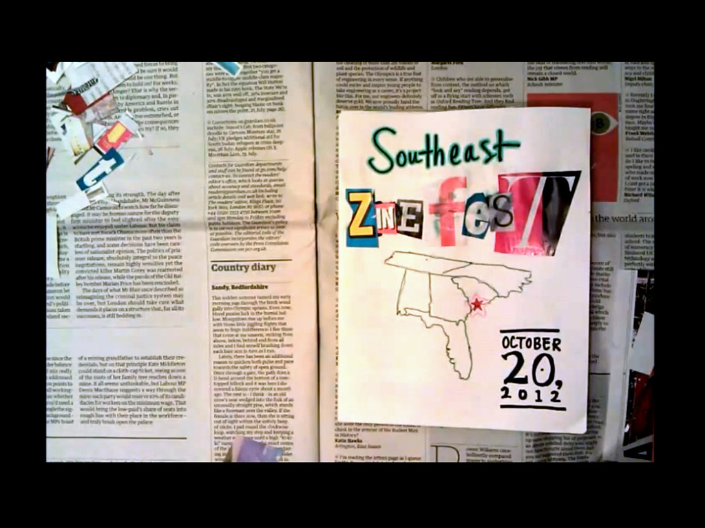 Southeast Zine Fest 2012's video poster