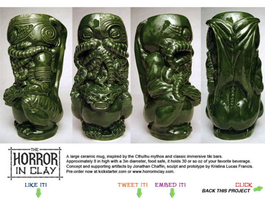 The Horror In Clay Cthulhu tiki mug production run's video poster