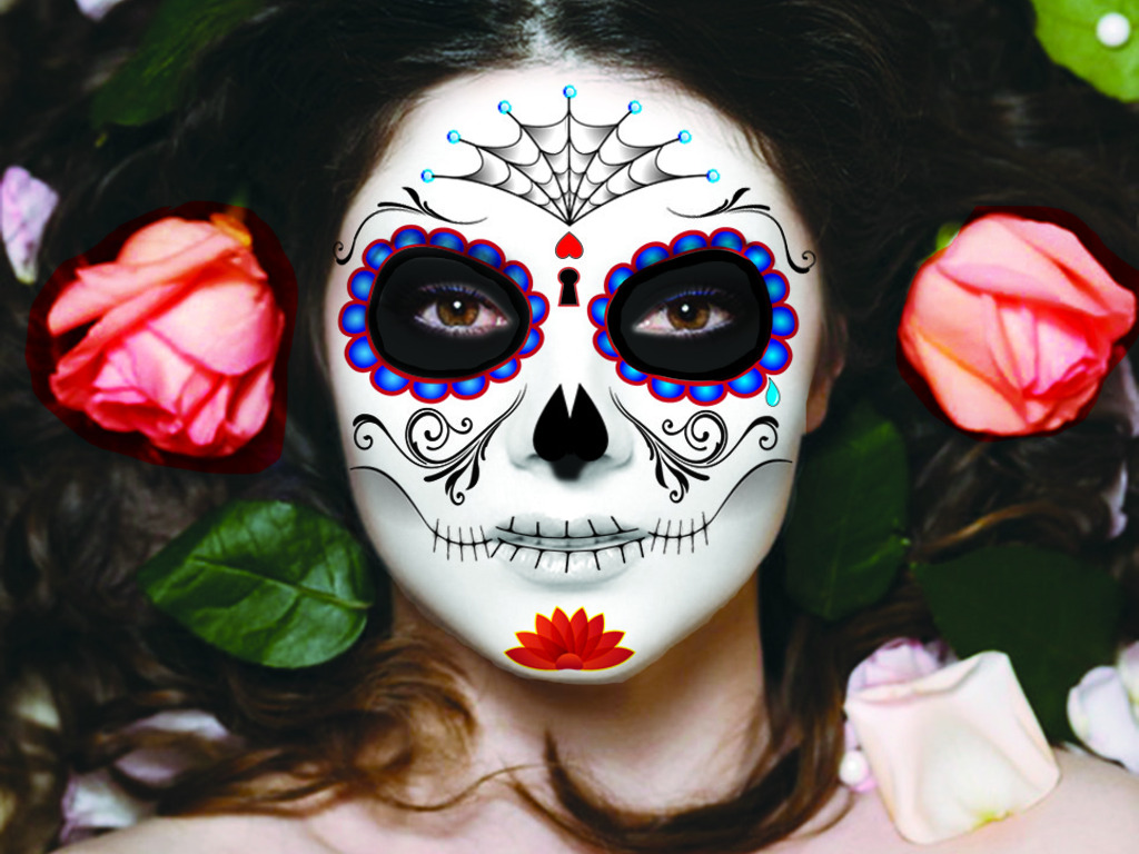 Sugar Skull Temporary Tattoos for Halloween /Day of the Dead's video poster