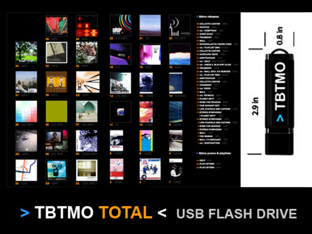 > tbtmo total < usb flash drive mp3 discography 1997-2012's video poster