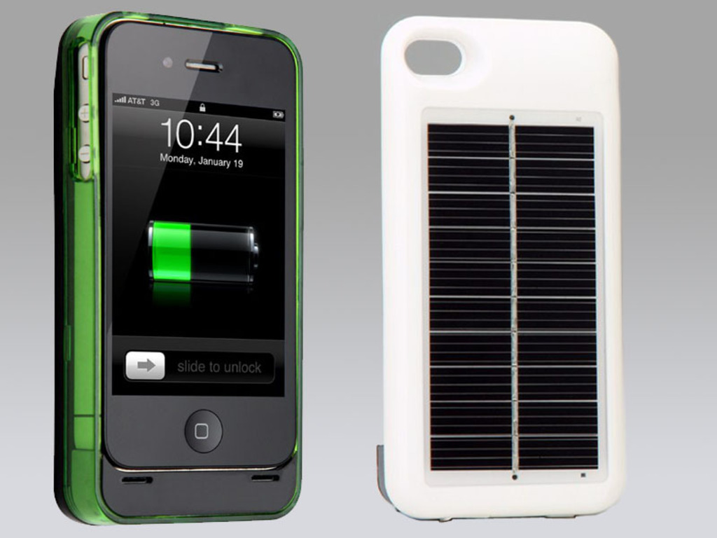 Hybrid Solar Battery Case + Color Bumper For iPhone 4 / 4S's video poster